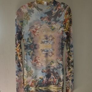 Fashion Nova Artistic Print Midi Dress